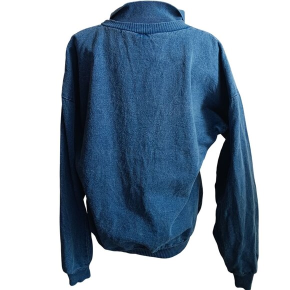 Women's Medium Vintage Sweatshirt Habitat Embroidered Floral Denim Collared Neck - Picture 5 of 8